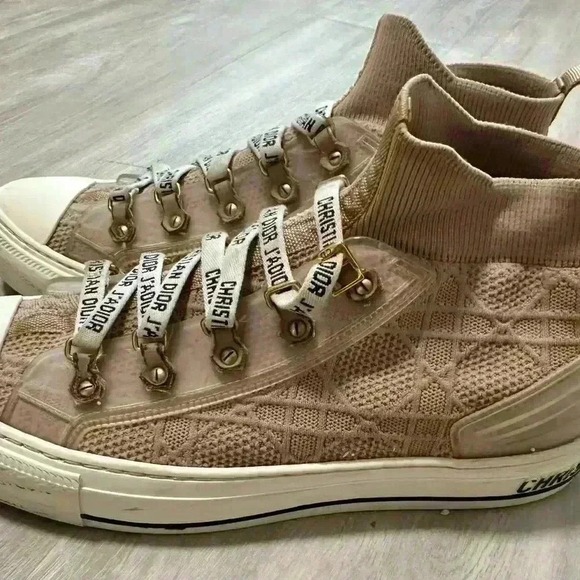 Christian Dior Walk'n'Dior Sneakers Women‎ 40-9 Nude Good Knit High Top J'Adior - Picture 5 of 16